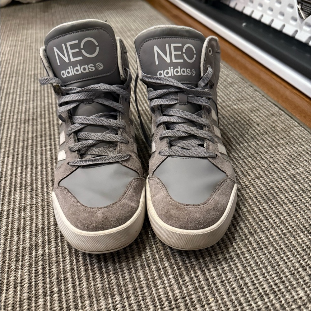 Adidas NEO Men's Charcoal and White Sneakers